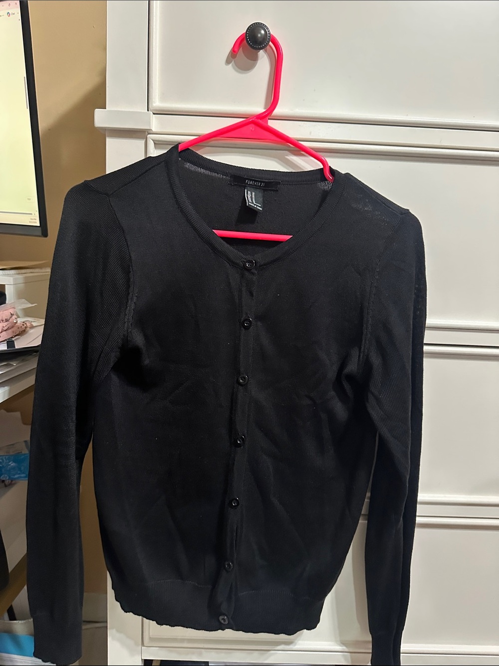 Forever 21 Women’s Black Button-Front Cardigan